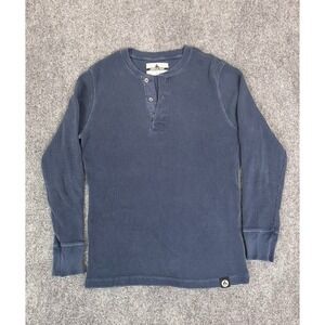 American Giant Men's XL  Waffle Knit Crew Pullover  Sweater Indigo Blue Size M